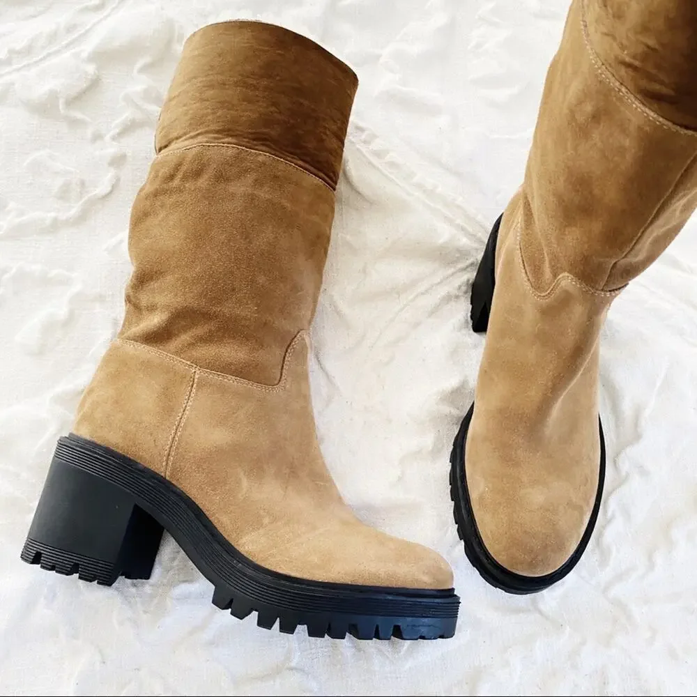 Marc Fisher Willoe Genuine Shearling Boot Size 7.5 New